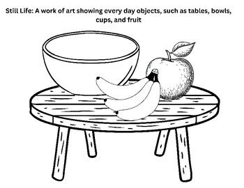 Still Life Coloring Page By Edventures In Art TPT