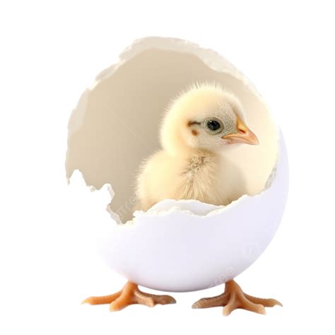 Chick In Broken White Egg Chick Egg Broken Png Transparent Image And