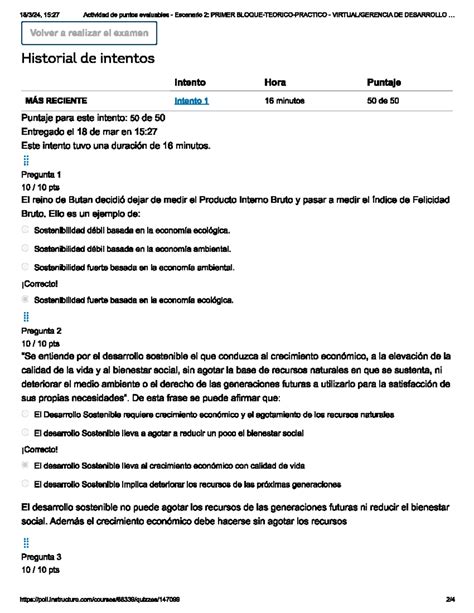 Quiz Primer Examen Gerencia Del Desarrollo Sostenible Quiz Numero