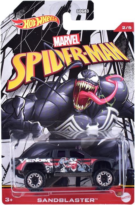 Amazon Hot Wheels Marvel Spider Man 2 5 Venom Sandblaster Toys Games
