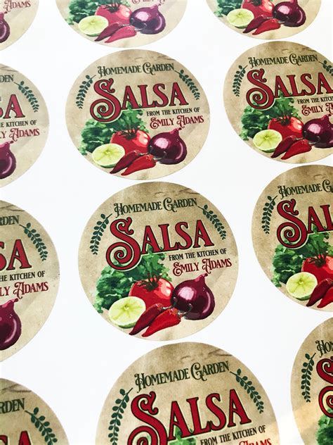 Salsa Labels Garden Salsa Labels Homemade Salsa Labels Etsy