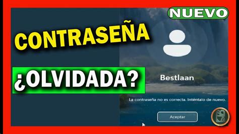 RECUPERAR QUITAR CONTRASEÑA olvidada WINDOWS 11 10 8 y 7 Inicio de