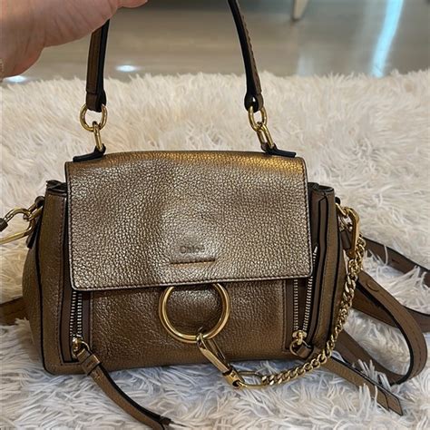 Chloe Bags Chloe Metallic Calfskin Mini Faye Day Shoulder Bag