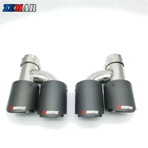 Car Akrapovic Exhaust Tip Carbon Fiber Muffler Tailpipe 63mm Intlet