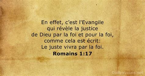 Romains 1 17 Verset De La Bible DailyVerses Net