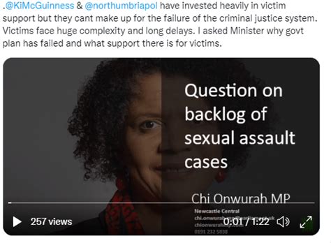 Sexual Assault Backlog Chi Onwurah Mp