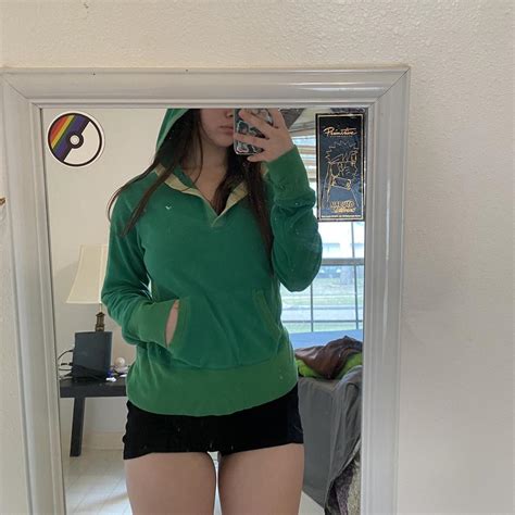 American Eagle Outfitters Women's Green Hoodie | Depop