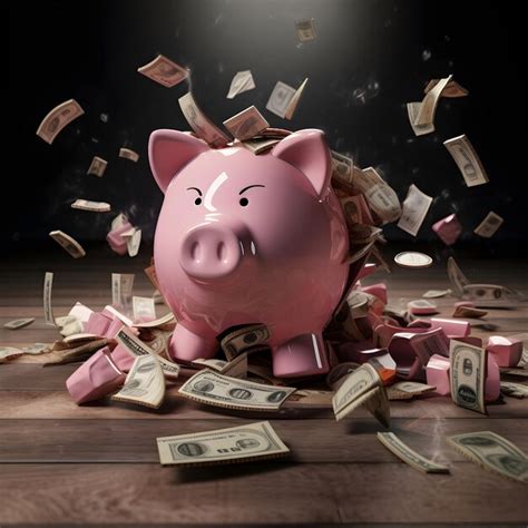 Premium Ai Image Broken Piggy Bank Financial Crisis