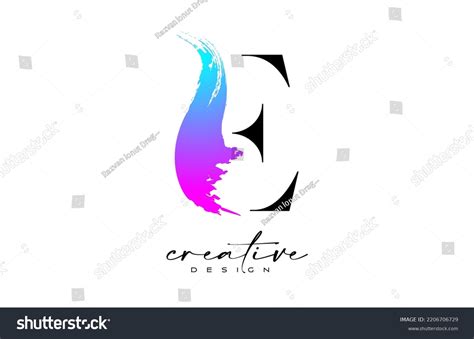 Brush Letter E Logo Desgn Artistic Stock Vector Royalty Free