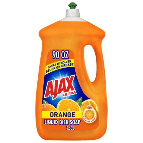 Ajax Ultra Triple Action Liquid Dish Soap Orange Scent 90 Fluid