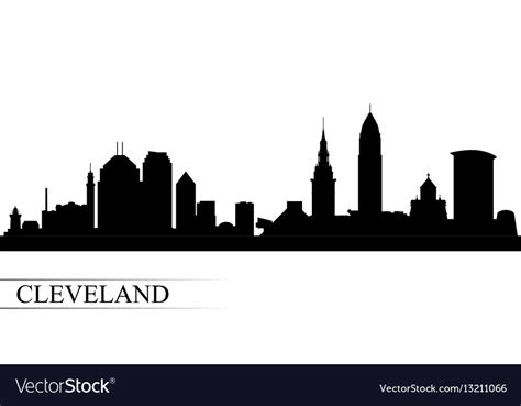 Cleveland city skyline silhouette background Vector Image