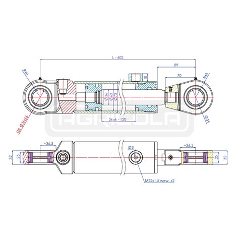 Cylinder Si Ownik Hydrauliczny Dwustronnego Dzia Ania D Ugo Mm