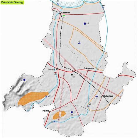 Peta Kota Serang, Provinsi Banten Lengkap dan Keterangannya