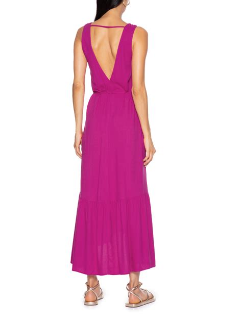 Vestido Midi Decote V Maria Filó Rosa Oqvestir