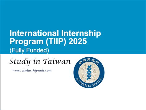 Taiwan International Internship Program Tiip 2025 Fully Funded