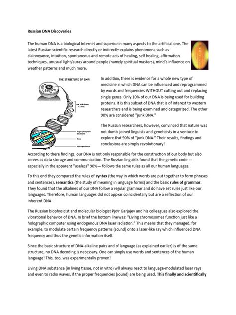 Russian Dna Discoveries Pdf Dna Genetics