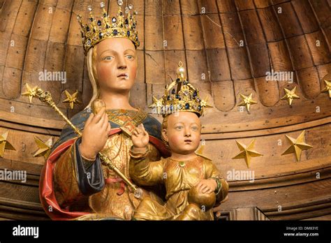 NOTRE DAME DU PILIER 16ème siècle STATUE POLYCHROME EN BOIS DE POIRIER