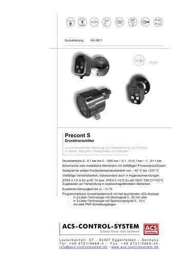 Datenblatt Hydrocont K ACS Control System GmbH PDF Katalog