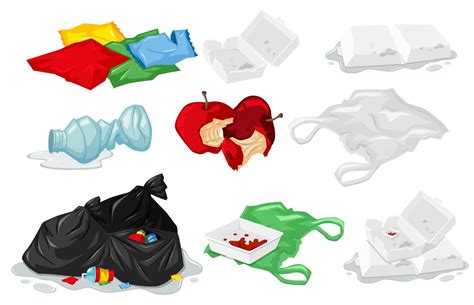 Set of plastic trash 372944 Vector Art at Vecteezy