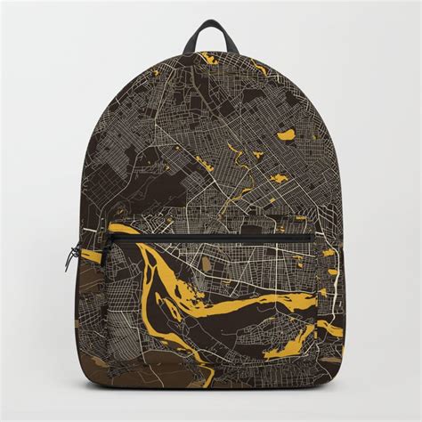 N Djamena City Map Of Chad Pastel Backpack By DeMAP Studio Society6