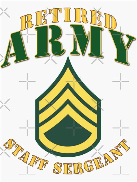 Army Army Ssg Retired Sticker For Sale By Twix123844 Redbubble