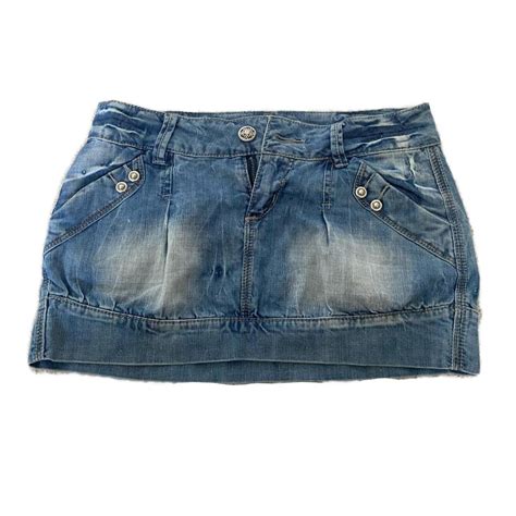 Low Rise Denim Mini Skirt The Perfect Skirt As It Depop