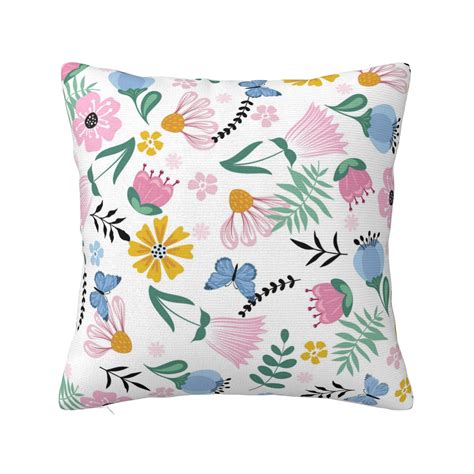 ZICANCN Fresh Colorful Flowering Plants Throw Pillow Covers Bed Couch