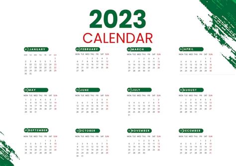 Premium Vector Modern New Year Calendar Design Whith Green