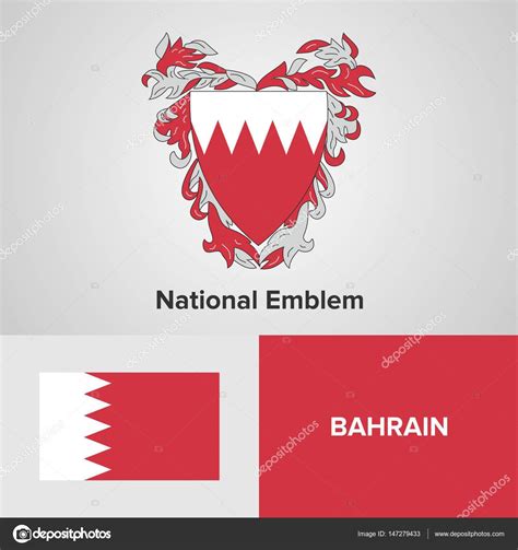 Illustration De Bahreïn Emblème National Et Drapeau Par Shahsoft