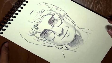 Cómo dibujar a Harry Potter en 3 minutos timelapse How to draw Harry