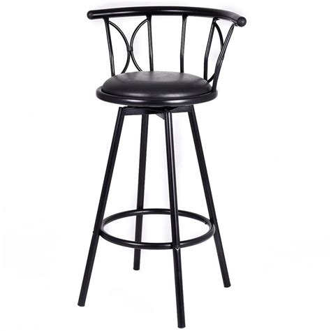 2 Piece Modern Black Bar Stools