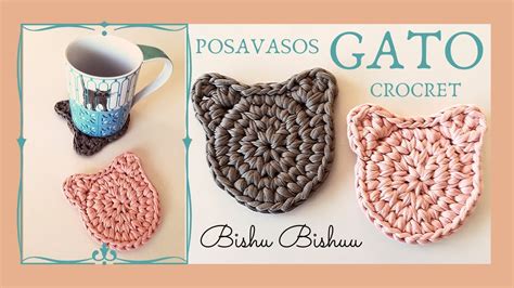 Como hacer posavasos GATO tejido fácil a CROCHET cat coasters