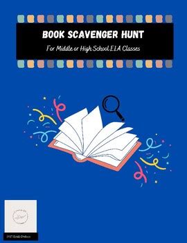 Book Scavenger Hunt Middle And High School Ela By Emily Dulany Ela