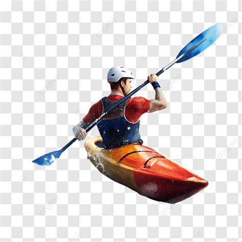 Kayaking Adventure Man Paddling Kayak Clipart Illustration Like A