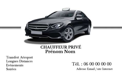 Taxi VTC Modèle Carte de visite Gratuit à Créer Berline