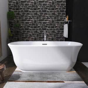 WOODBRIDGE Amiens 59 In Acrylic FlatBottom Double Ended Bathtub With