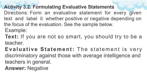 Activity 32 Formulating Evaluative Statements StudyX