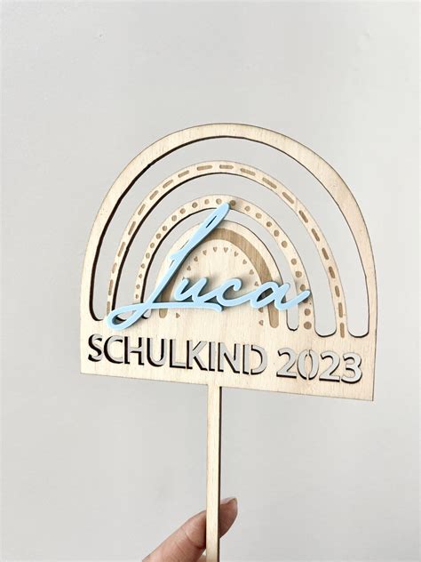 Cake Topper Aus Holz Zur Einschulung F R Schulkind Aus Holz Zum