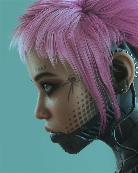 Wallpaper Digital Art Artwork Illustration Women Portrait Cyberpunk Asian Piercing