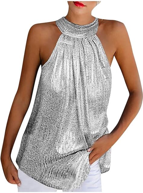 Top Damen Elegant Neckholder Bluse Sexy Rmellos T Shirt Tank Tops Cami