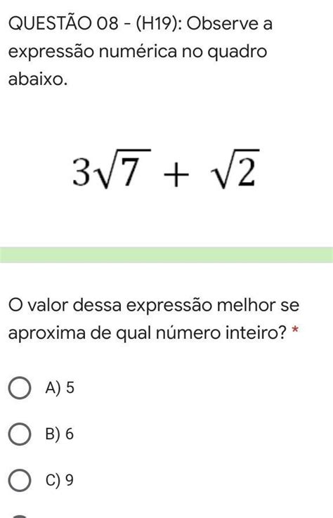 Observe A Expressão Numérica No Quadro Abaixo 3 7 2 O Valor Dessa