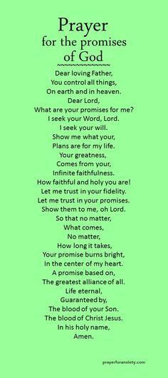 Prayer For The Promises Of God Inspirational Faith Prayer