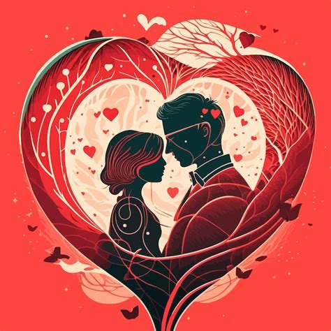 Premium Vector Valentines Day Couple In Love Vector Illustration