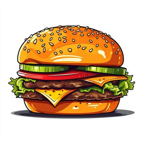 Vektor Burger Hamburger Essen Illustrationssymbol Schnelles Foto