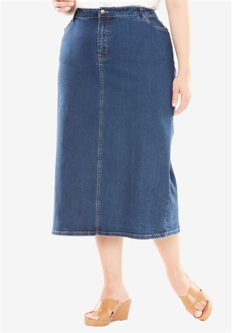 True Fit Denim Maxi Skirt Plus Size Skirts Full Beauty