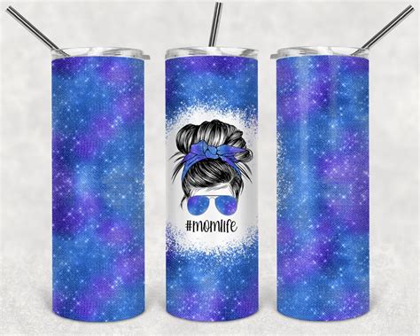 Blue Tye Die Sublimation Tumbler Designs Straight 20oz Tumbler Wrap