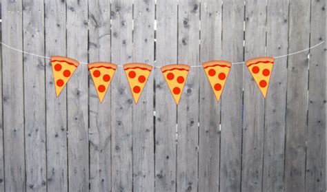 Pizza Garland Pizza Banner Pizza Party Banner Pizza Party Etsy