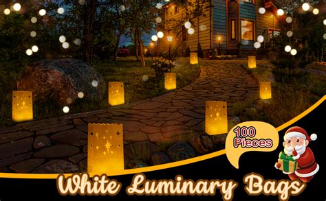 Amazon Pcs White Luminary Bags Christmas Luminaries Flame