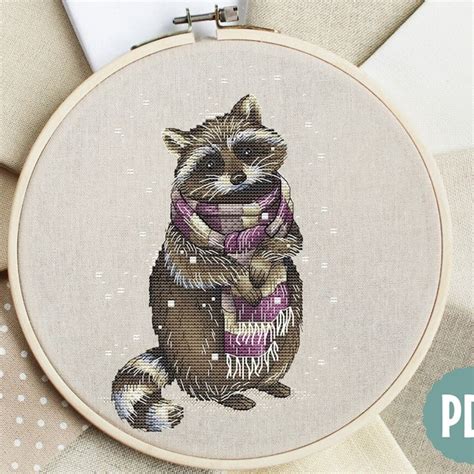 Raccoon Cross Stitch Etsy