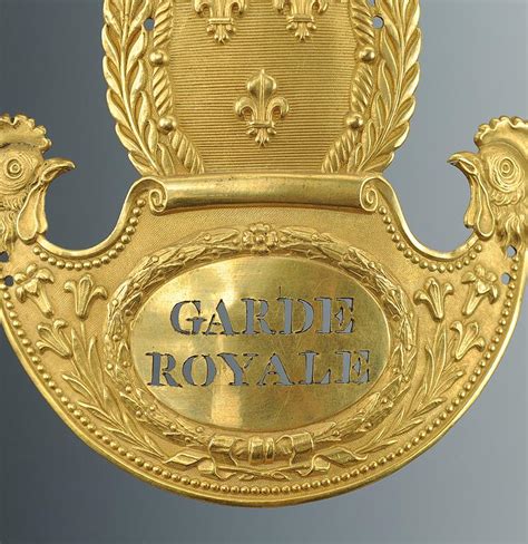 PLAQUE DE SHAKO D OFFICIER D INFANTERIE DE LA GARDE ROYALE 1815 1816